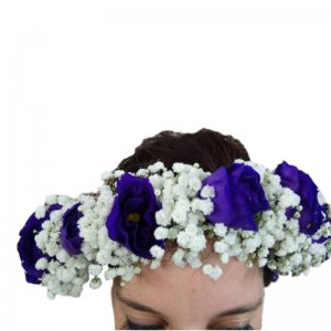 אביה זר פרחים לראש