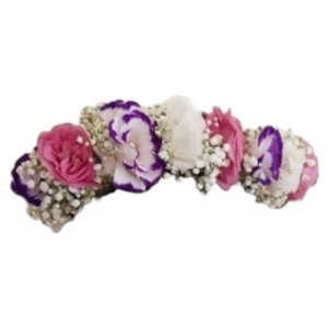 זר לראש ורוד לבן