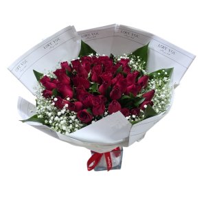 זר ורדים אדום