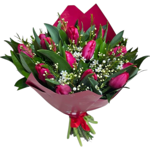 זר טוליפ אדום