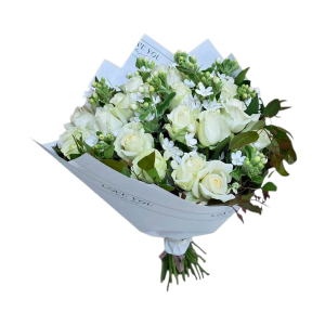 זר  טווידה לב   ורדים לבן