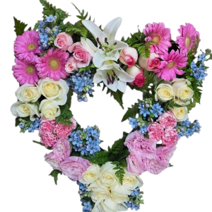 לב פרחים  התכלת